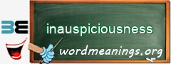 WordMeaning blackboard for inauspiciousness